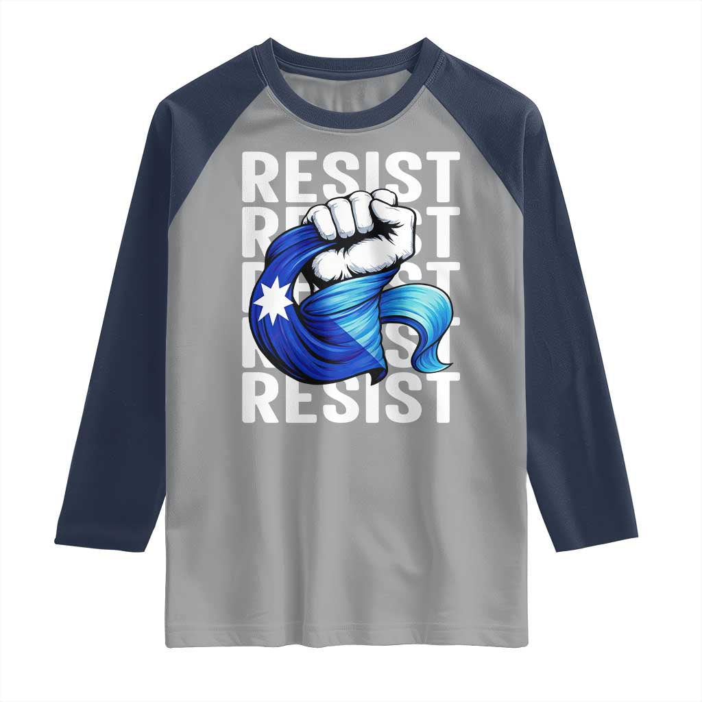 Minnesota Resist Ice Out Raglan Shirt Support MN Anti Ice Movement TS12 Sport Gray Navy Print Your Wear