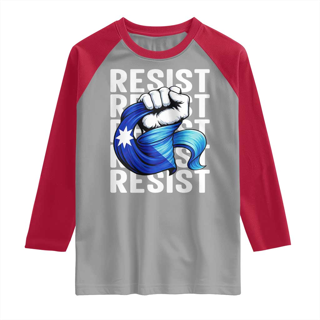 Minnesota Resist Ice Out Raglan Shirt Support MN Anti Ice Movement TS12 Sport Gray Red Print Your Wear