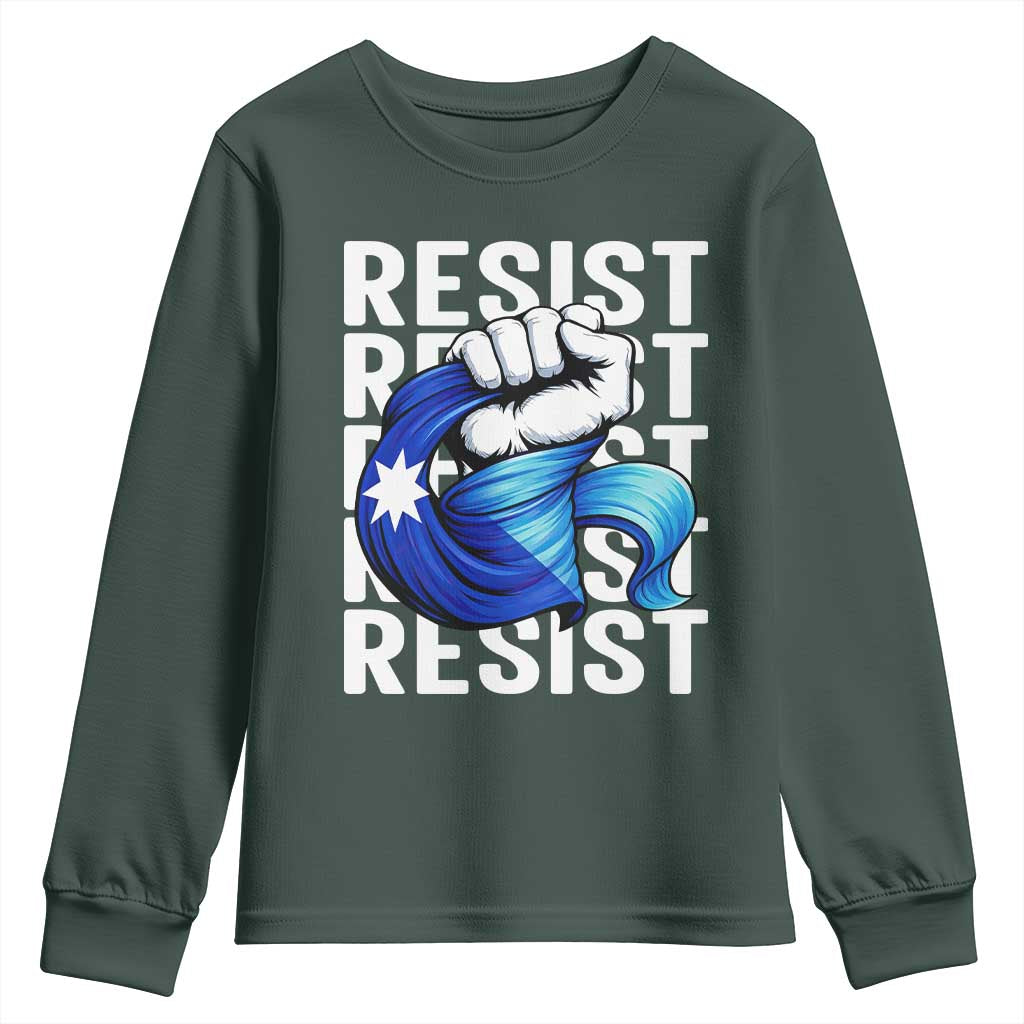 Minnesota Resist Ice Out Youth Sweatshirt Support MN Anti Ice Movement TS12 Dark Forest Green Print Your Wear