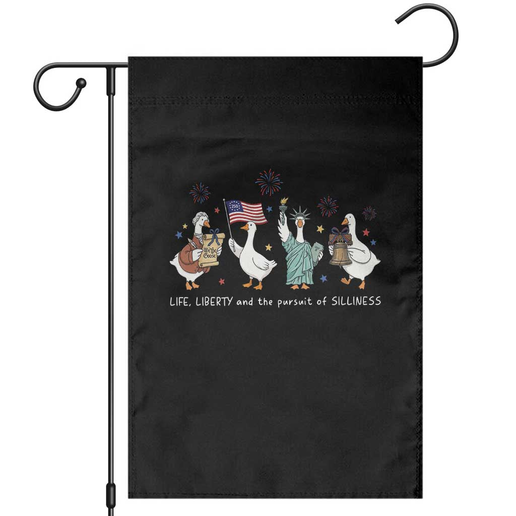 Funny Patriotic Goose Life Liberty Silliness Garden Flag America 250th Anniversary TS12 Black Print Your Wear