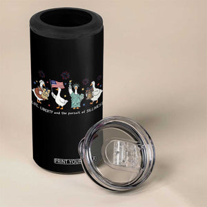 Funny Patriotic Goose Life Liberty Silliness 4 in 1 Can Cooler Tumbler USA 250th Anniversary TS12 Print Your Wear