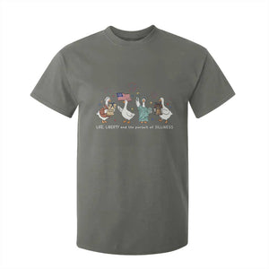 Funny Patriotic Goose Life Liberty Silliness T Shirt For Kid America 250th Anniversary TS12 Military Green Print Your Wear