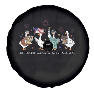 Funny Patriotic Goose Life Liberty Silliness Spare Tire Cover America 250th Anniversary TS12 Print Your Wear