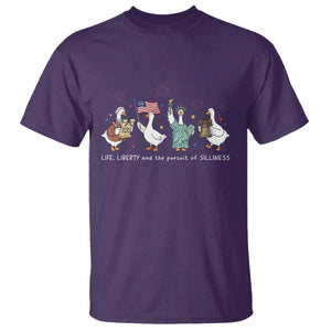Funny Patriotic Goose Life Liberty Silliness T Shirt America 250th Anniversary TS12 Purple Print Your Wear
