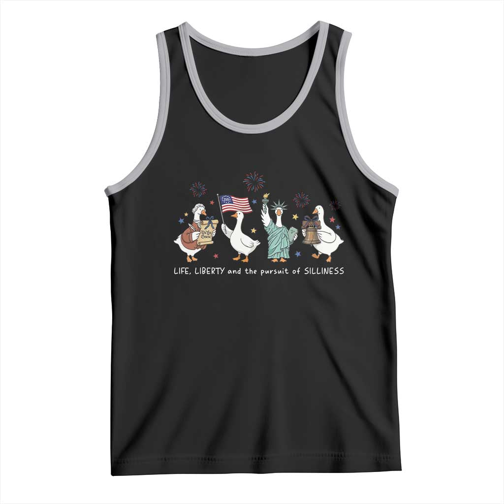 Funny Patriotic Goose Life Liberty Silliness Tank Top America 250th Anniversary TS12 Black Athletic Heather Print Your Wear