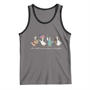 Funny Patriotic Goose Life Liberty Silliness Tank Top America 250th Anniversary TS12 Deep Heather Black Print Your Wear