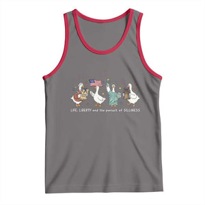 Funny Patriotic Goose Life Liberty Silliness Tank Top America 250th Anniversary TS12 Deep Heather Red Print Your Wear