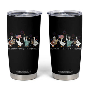 Funny Patriotic Goose Life Liberty Silliness Tumbler Cup America 250th Anniversary TS12 Black Print Your Wear