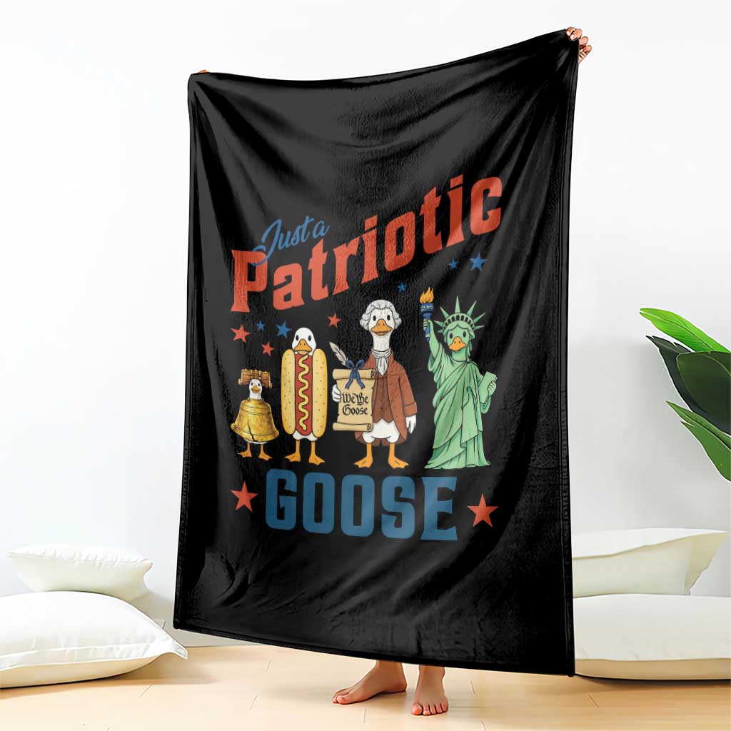 Just A Patriotic Goose Throw Blanket America 250th Anniversary TS12 Print Your Wear