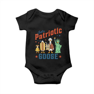 Just A Patriotic Goose Baby Onesie America 250th Anniversary TS12 Black Print Your Wear