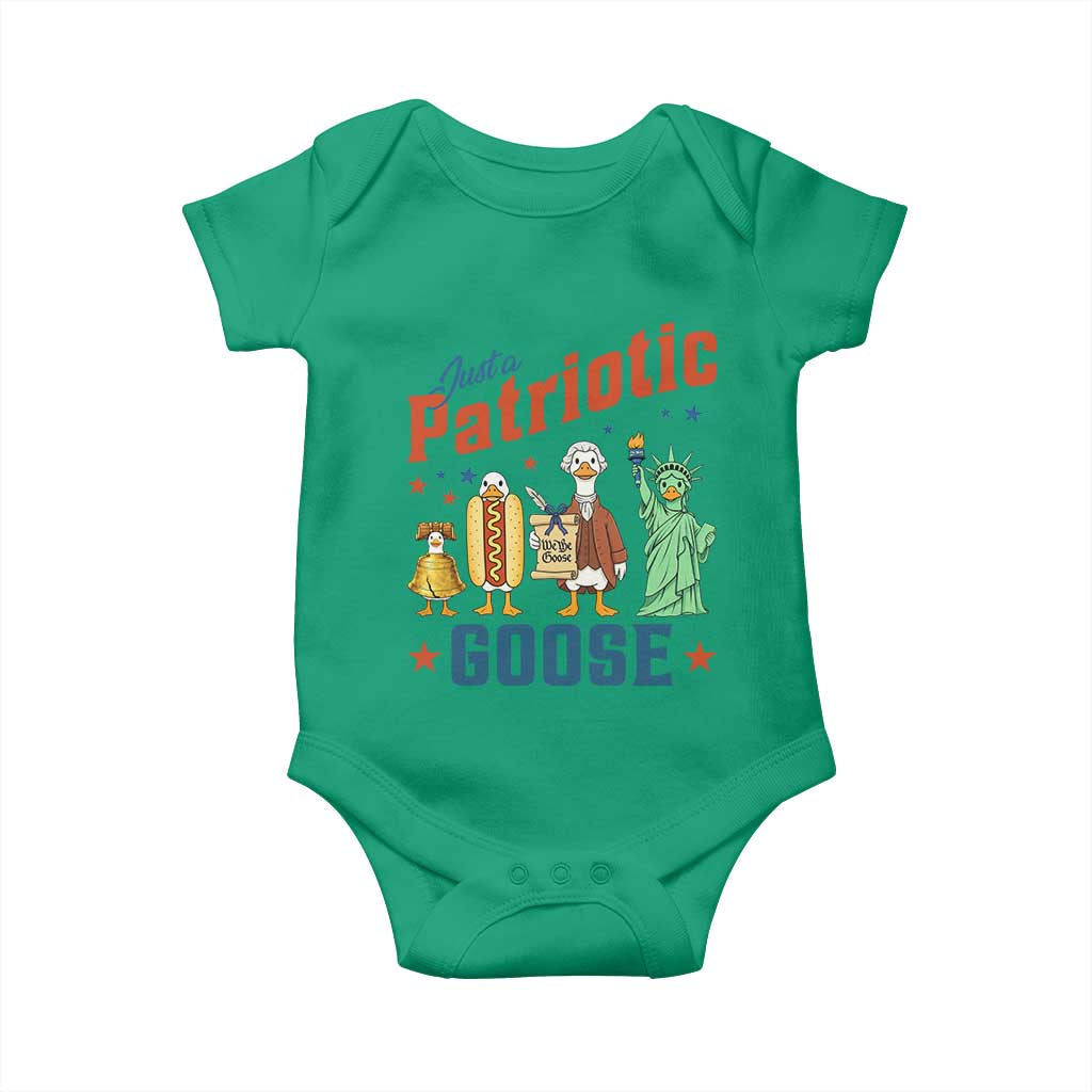 Just A Patriotic Goose Baby Onesie America 250th Anniversary TS12 Irish Green Print Your Wear