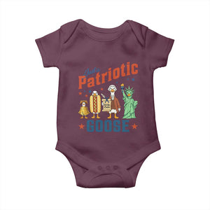 Just A Patriotic Goose Baby Onesie America 250th Anniversary TS12 Maroon Print Your Wear