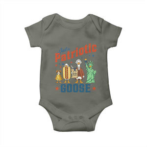 Just A Patriotic Goose Baby Onesie America 250th Anniversary TS12 Military Green Print Your Wear