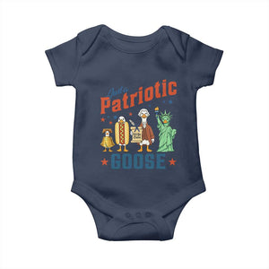 Just A Patriotic Goose Baby Onesie America 250th Anniversary TS12 Navy Print Your Wear
