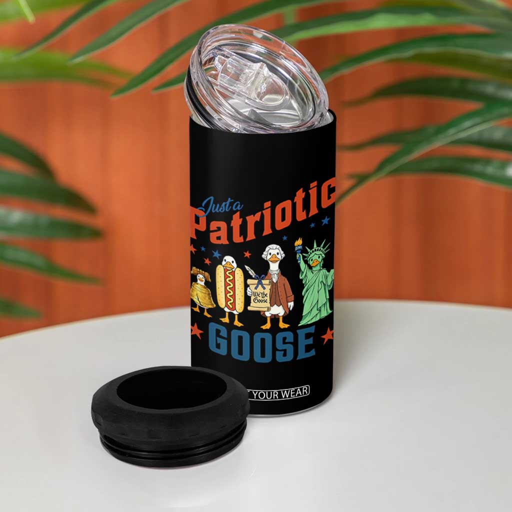 Just A Patriotic Goose 4 in 1 Can Cooler Tumbler USA 250th Anniversary TS12 Print Your Wear
