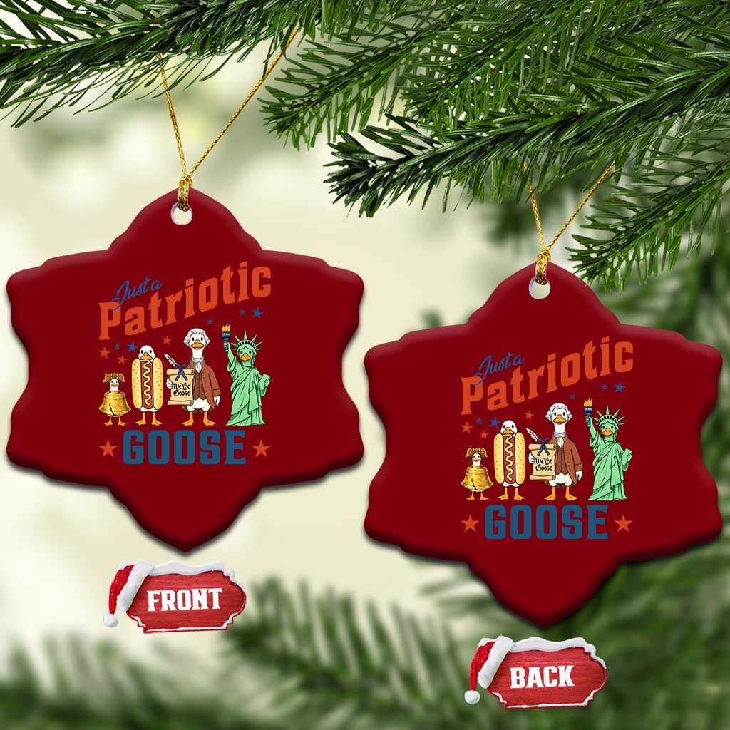 Just A Patriotic Goose Ceramic Ornament America 250th Anniversary TS12 Print Your Wear