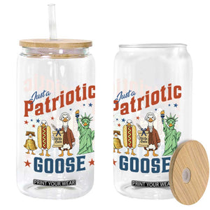 Just A Patriotic Goose Glass Can America 250th Anniversary TS12 Print Your Wear