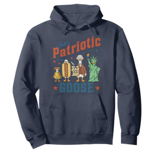 Just A Patriotic Goose Hoodie America 250th Anniversary TS12 Navy Print Your Wear