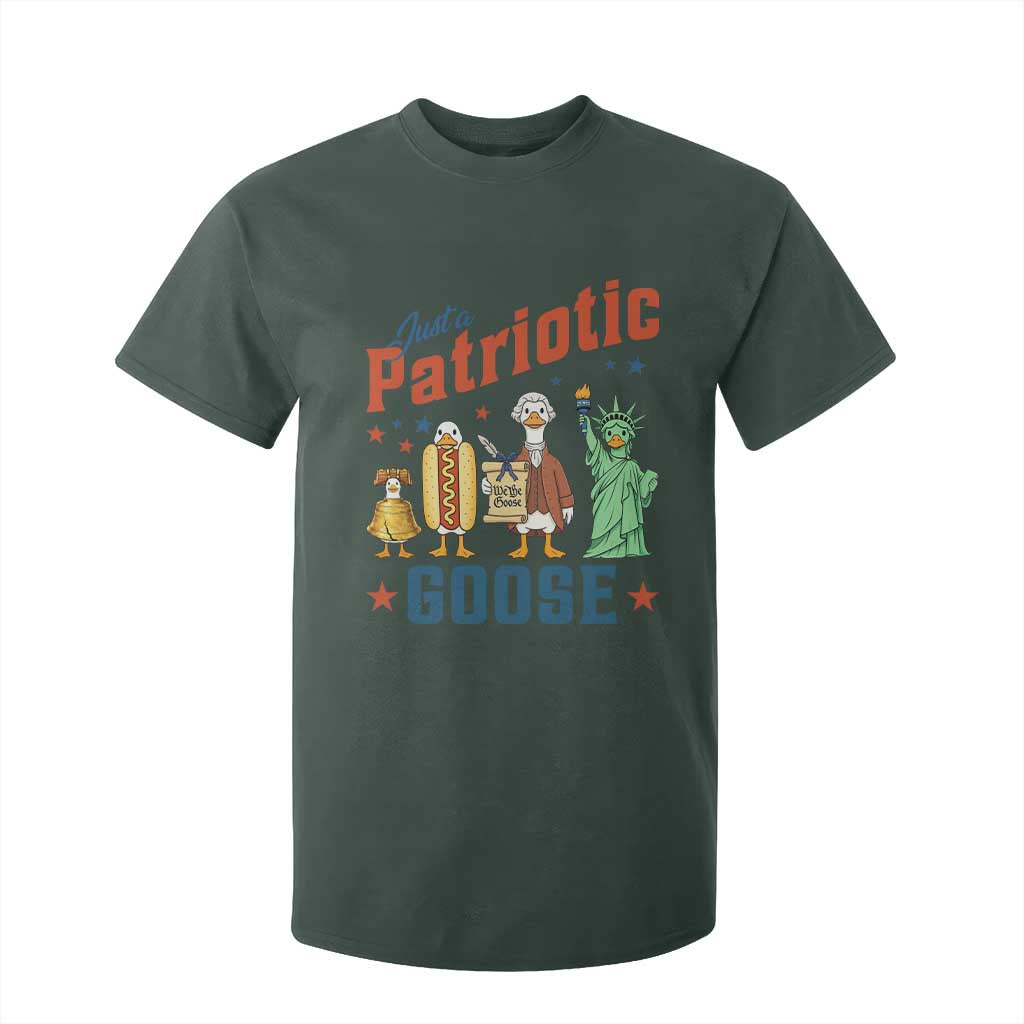 Just A Patriotic Goose T Shirt For Kid America 250th Anniversary TS12 Dark Forest Green Print Your Wear