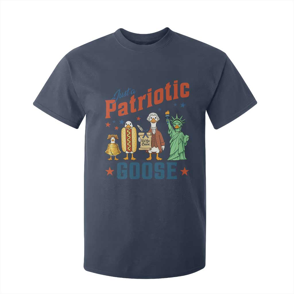 Just A Patriotic Goose T Shirt For Kid America 250th Anniversary TS12 Navy Print Your Wear