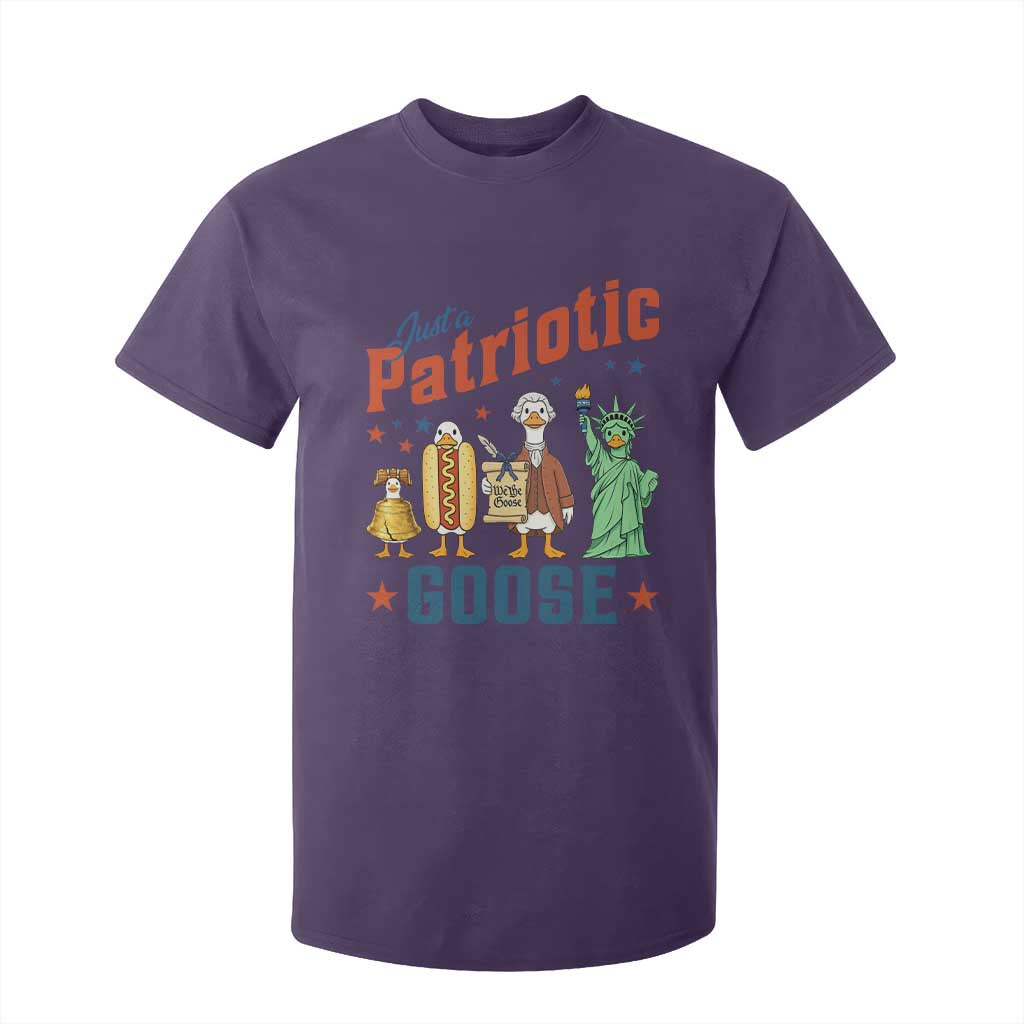 Just A Patriotic Goose T Shirt For Kid America 250th Anniversary TS12 Purple Print Your Wear