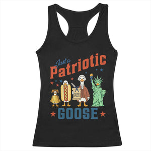 Just A Patriotic Goose Racerback Tank Top America 250th Anniversary TS12 Black Print Your Wear