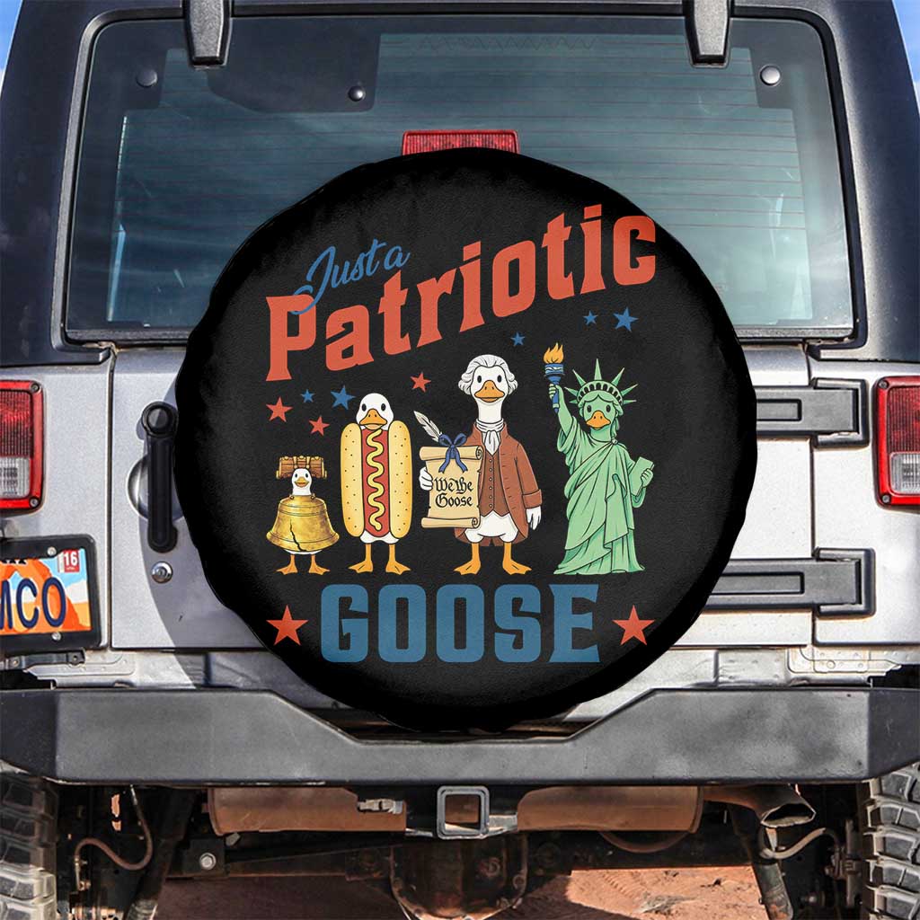 Just A Patriotic Goose Spare Tire Cover America 250th Anniversary TS12 No hole Black Print Your Wear