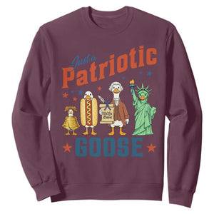 Just A Patriotic Goose Sweatshirt America 250th Anniversary TS12 Maroon Print Your Wear