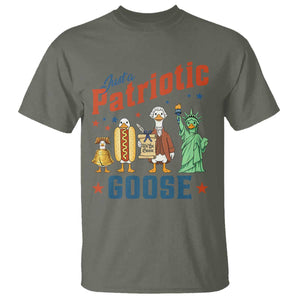 Just A Patriotic Goose T Shirt America 250th Anniversary TS12 Military Green Print Your Wear