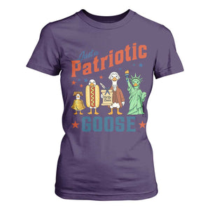 Just A Patriotic Goose T Shirt For Women America 250th Anniversary TS12 Purple Print Your Wear