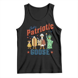 Just A Patriotic Goose Tank Top America 250th Anniversary TS12 Black Print Your Wear