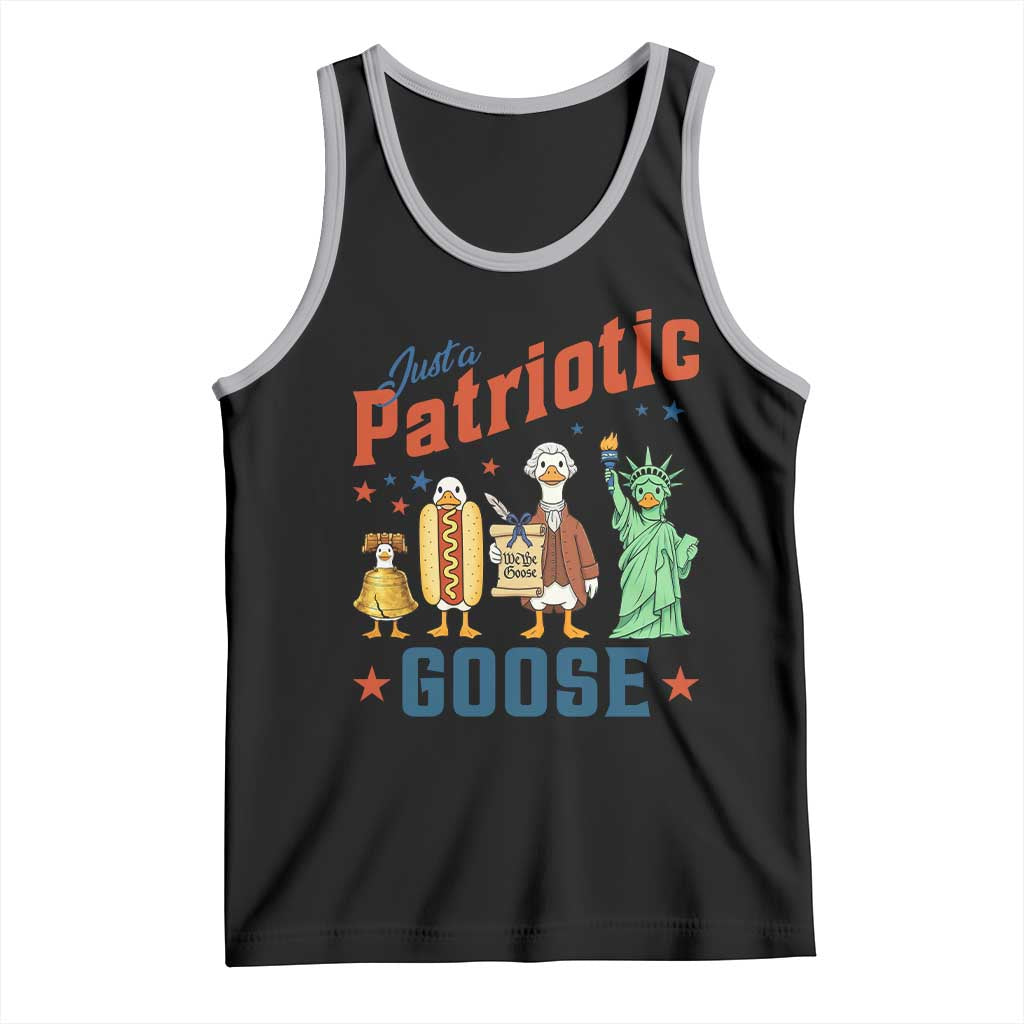 Just A Patriotic Goose Tank Top America 250th Anniversary TS12 Black Athletic Heather Print Your Wear