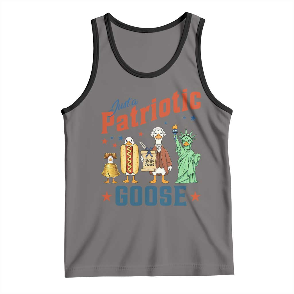 Just A Patriotic Goose Tank Top America 250th Anniversary TS12 Deep Heather Black Print Your Wear