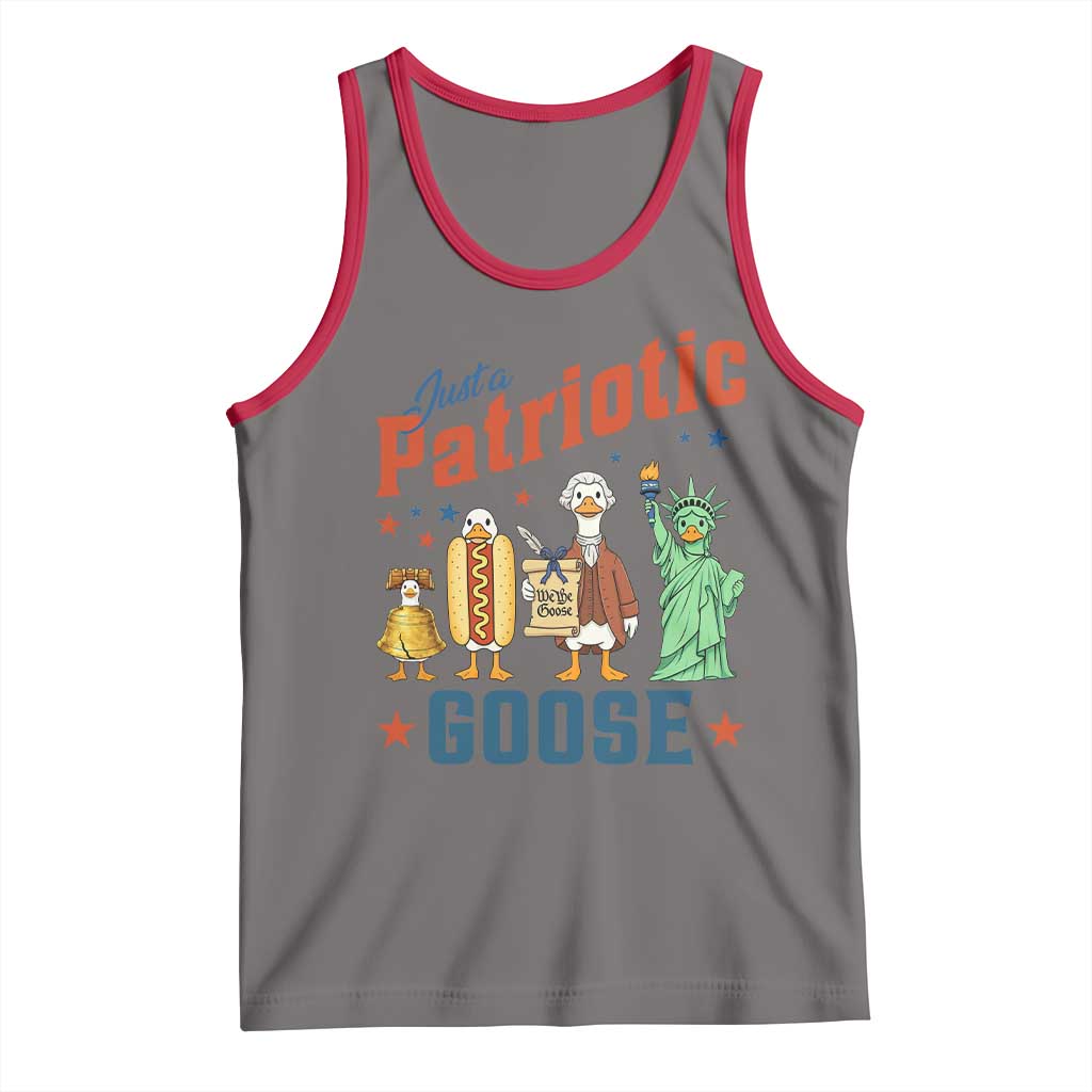 Just A Patriotic Goose Tank Top America 250th Anniversary TS12 Deep Heather Red Print Your Wear