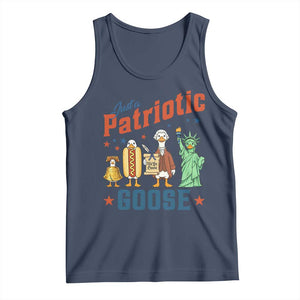 Just A Patriotic Goose Tank Top America 250th Anniversary TS12 Navy Print Your Wear