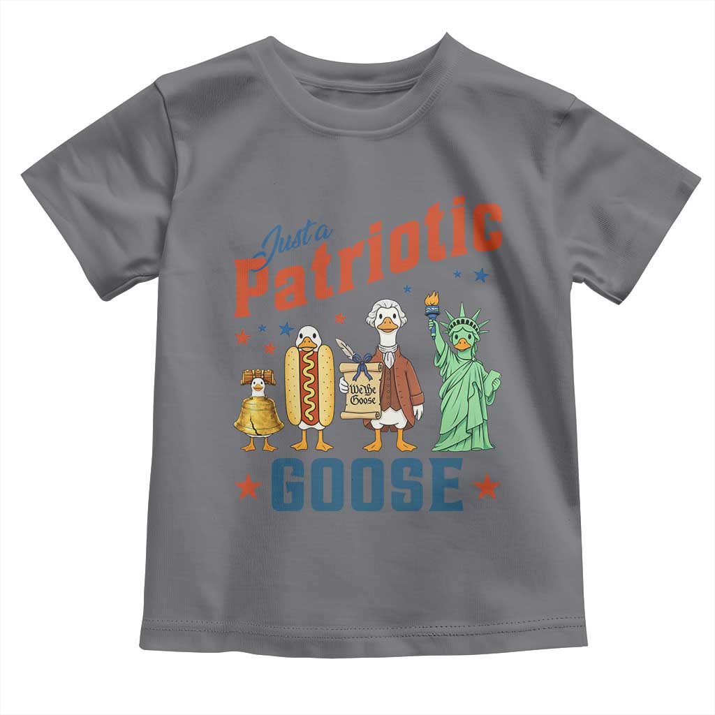 Just A Patriotic Goose Toddler T Shirt America 250th Anniversary TS12 Charcoal Print Your Wear