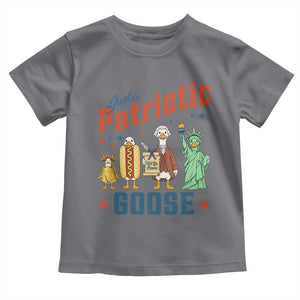 Just A Patriotic Goose Toddler T Shirt America 250th Anniversary TS12 Charcoal Print Your Wear