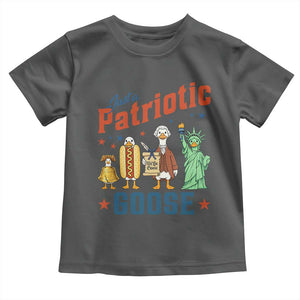 Just A Patriotic Goose Toddler T Shirt America 250th Anniversary TS12 Dark Heather Print Your Wear