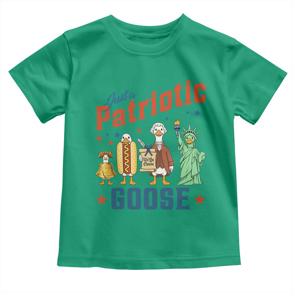 Just A Patriotic Goose Toddler T Shirt America 250th Anniversary TS12 Irish Green Print Your Wear