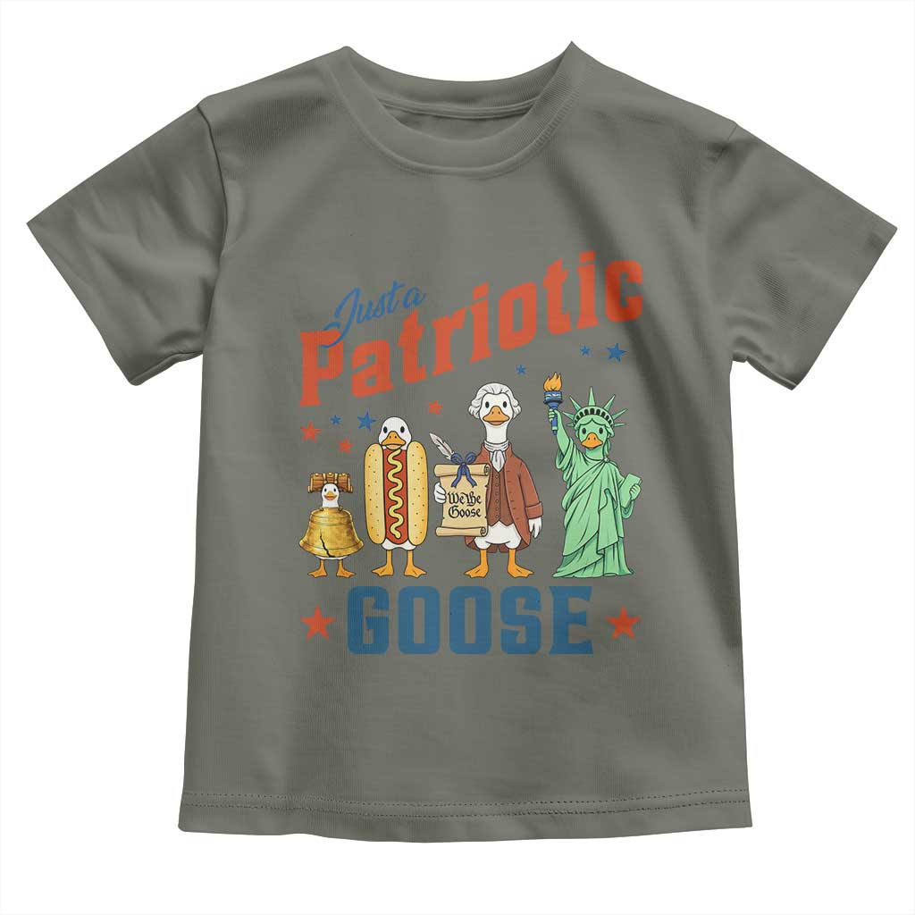Just A Patriotic Goose Toddler T Shirt America 250th Anniversary TS12 Military Green Print Your Wear
