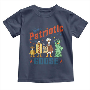 Just A Patriotic Goose Toddler T Shirt America 250th Anniversary TS12 Navy Print Your Wear