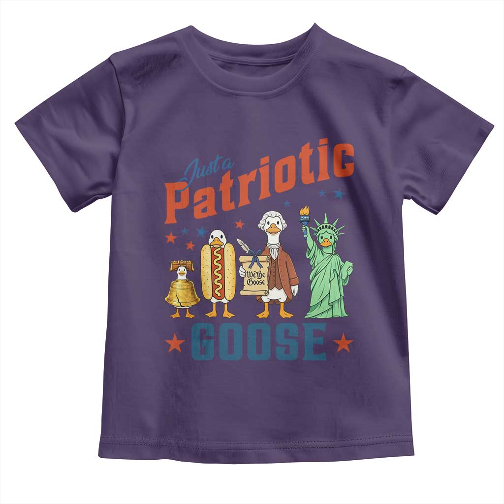 Just A Patriotic Goose Toddler T Shirt America 250th Anniversary TS12 Purple Print Your Wear