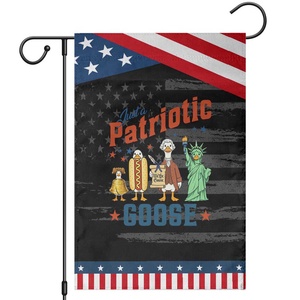 Just A Patriotic Goose Garden Flag America 250th Anniversary TS12 Distressed Black Blue Print Your Wear