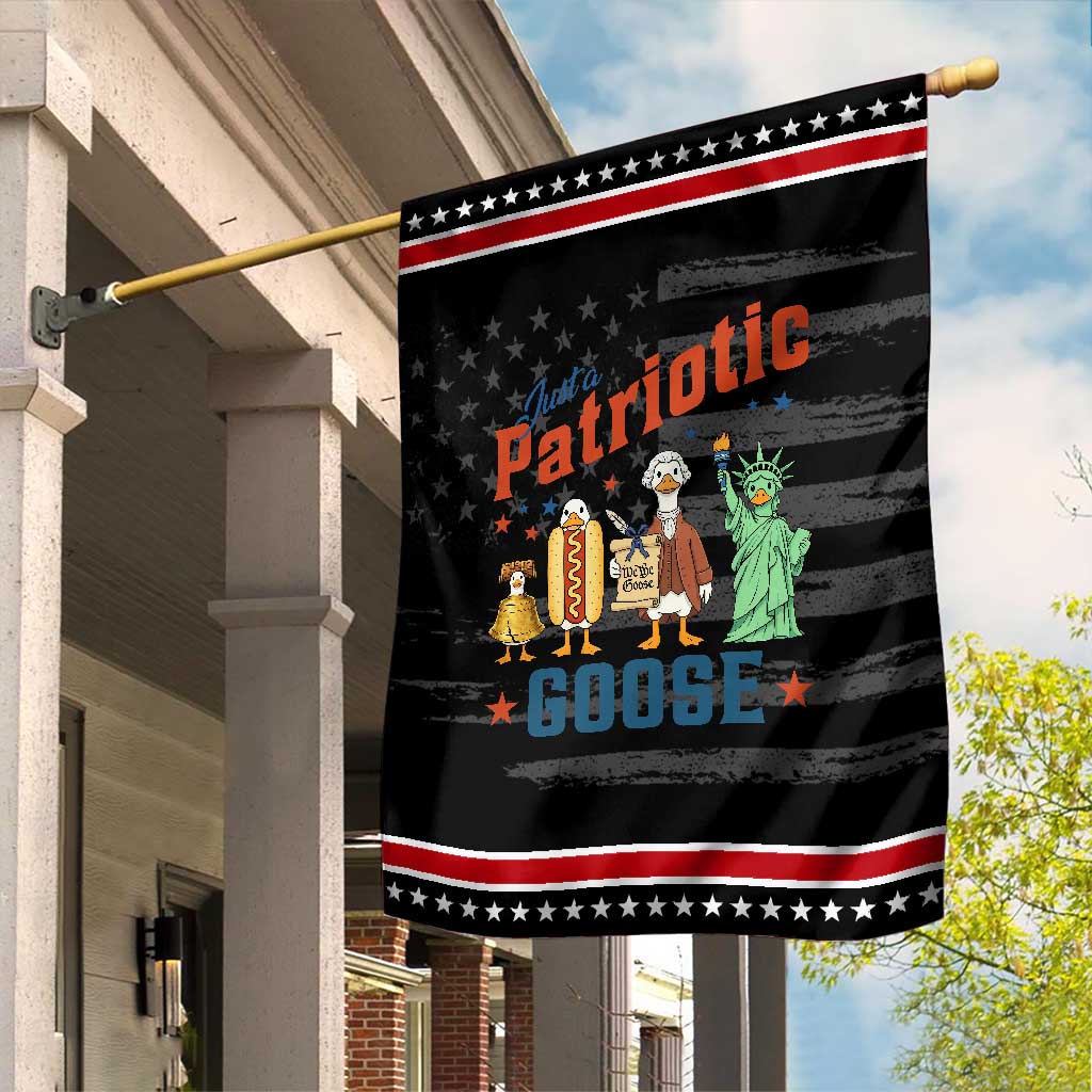 Just A Patriotic Goose Patriotic Garden Flag USA 250th Anniversary TS12 Distressed Black Red Print Your Wear