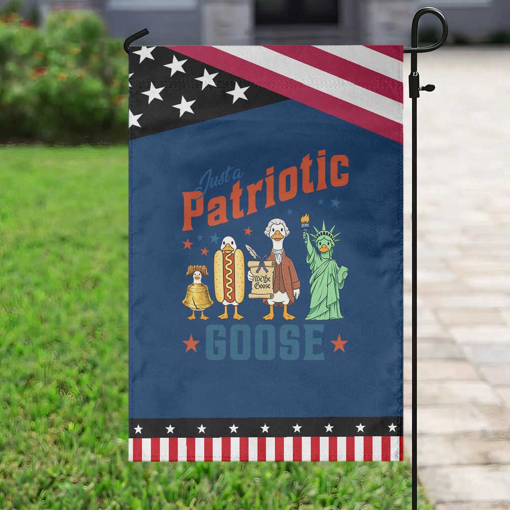 Just A Patriotic Goose Patriotic Garden Flag USA 250th Anniversary TS12 Classic Blue Black Print Your Wear