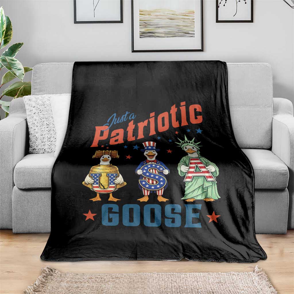 Just A Patriotic Goose Throw Blanket Funny Freedom Goose Patriotic TS12 Print Your Wear