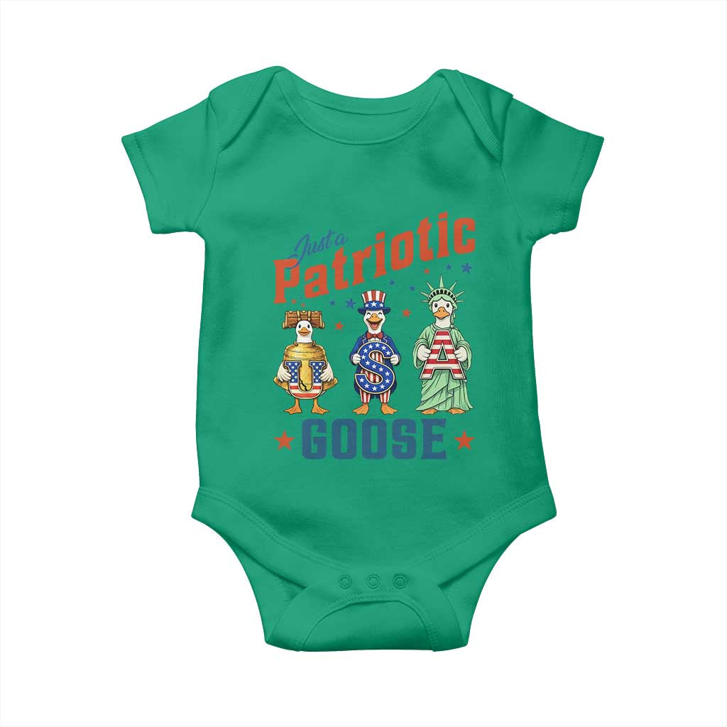 Just A Patriotic Goose Baby Onesie Funny Freedom Goose Patriotic TS12 Irish Green Print Your Wear