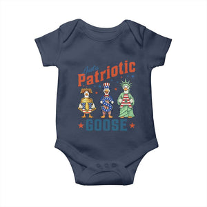 Just A Patriotic Goose Baby Onesie Funny Freedom Goose Patriotic TS12 Navy Print Your Wear