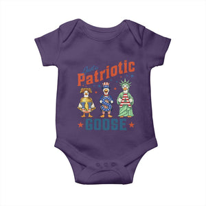 Just A Patriotic Goose Baby Onesie Funny Freedom Goose Patriotic TS12 Purple Print Your Wear