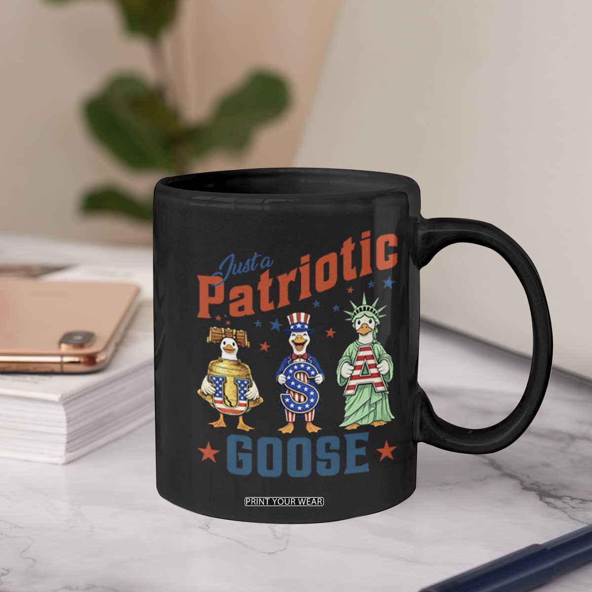 Just A Patriotic Goose Coffee Mug Funny Freedom Goose Patriotic TS12 Print Your Wear